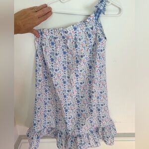 Little English Floral One-Shoulder Dress with Ruffle Hem